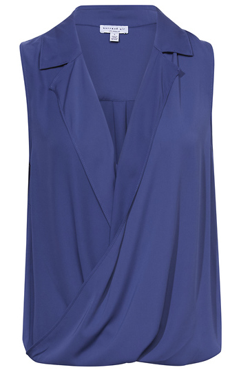 Sleeveless Surplice Collared Blouse Slide 1