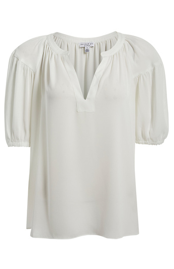 Split Neck Blouse Slide 1