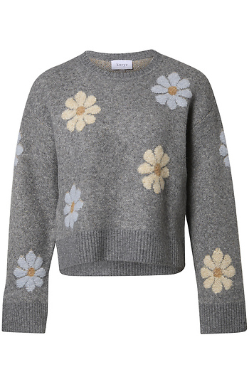 Flower Round Neck Sweater Slide 1