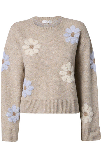 Flower Round Neck Sweater Slide 1