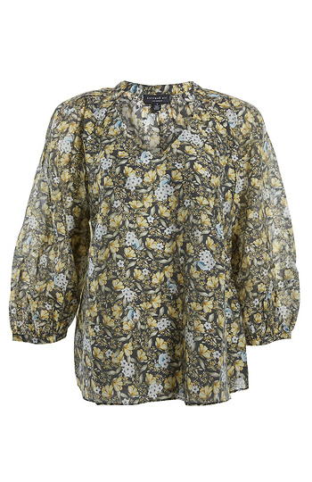 Puff Sleeve Floral Blouse Slide 1
