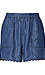 Scallop Hem Elastic Waist Shorts Thumb 1