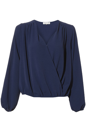 Long Sleeve Surplice Top Slide 1