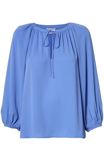 Neck Tie Long Sleeve Top Slide 1