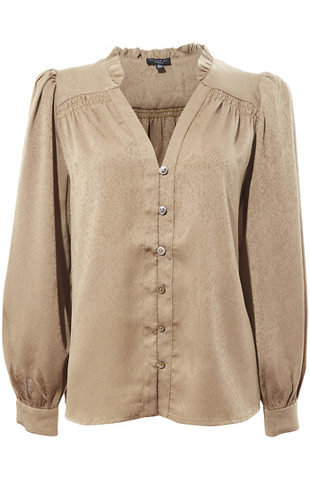 Ruffle Long Sleeve Blouse Slide 1