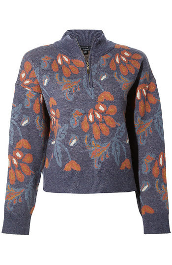 Jacquard Half Zip Sweater Slide 1