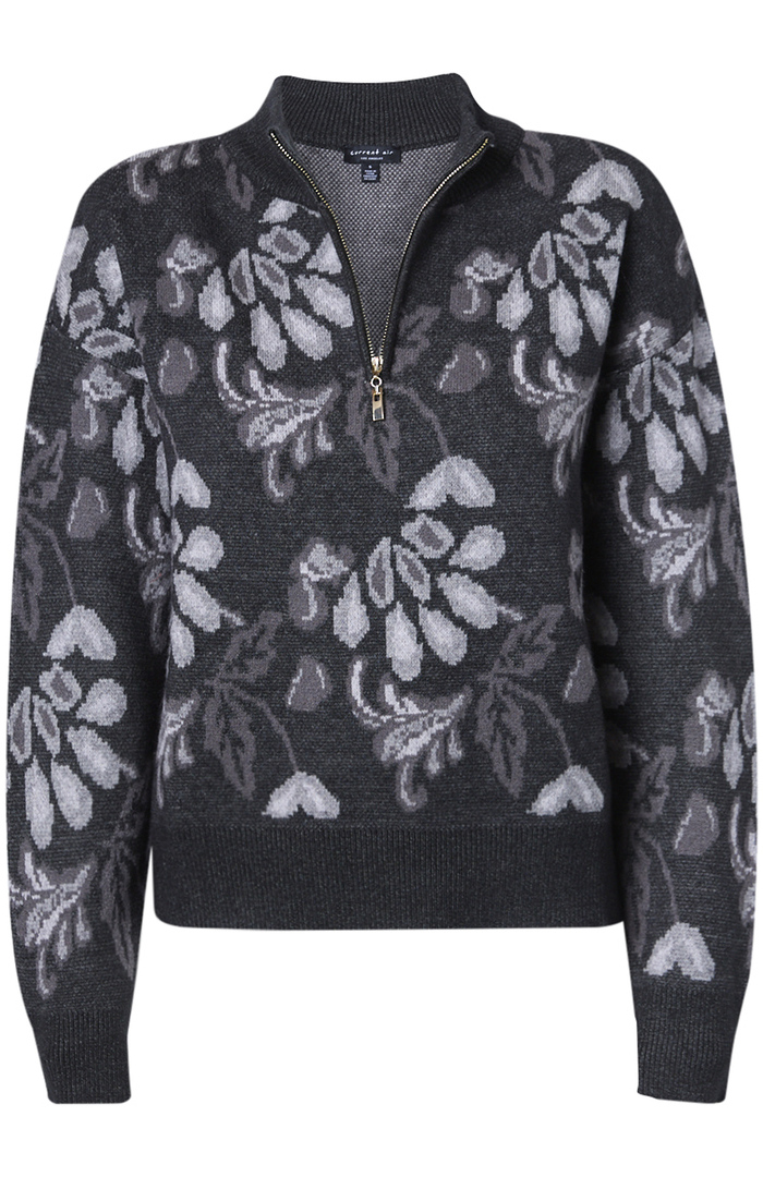 Jacquard Zipped Collar Sweater main image 0