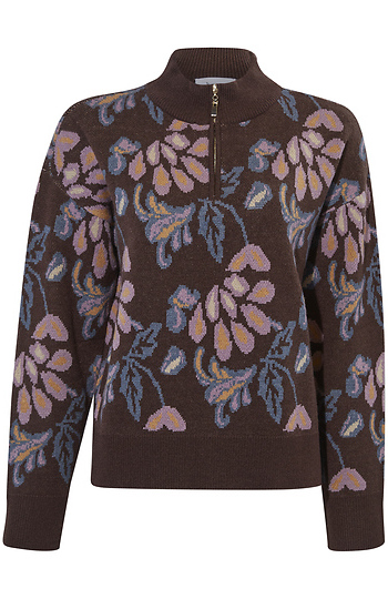 Jacquard Half Zip Sweater Slide 1