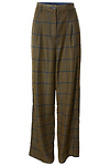 Check Pattern Wide Leg Pants