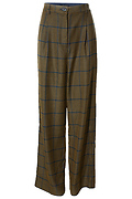 Check Pattern Wide Leg Pants