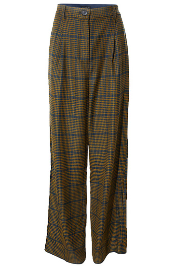 Check Pattern Wide Leg Pants Slide 1