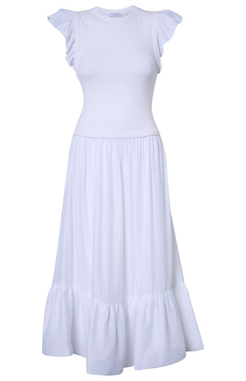Short Sleeve Ruffled Dress Slide 1