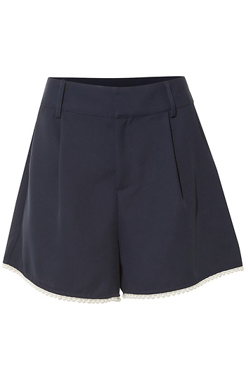 Pearl Trimmed Pleated Shorts Slide 1