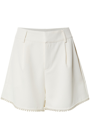 Pearl Trimmed Pleated Shorts Slide 1