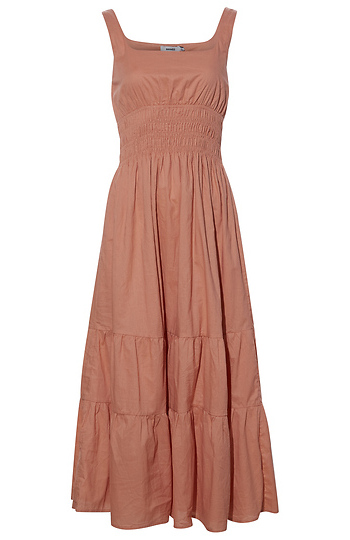 Sleeveless Smocked Waist Midi Dress Slide 1