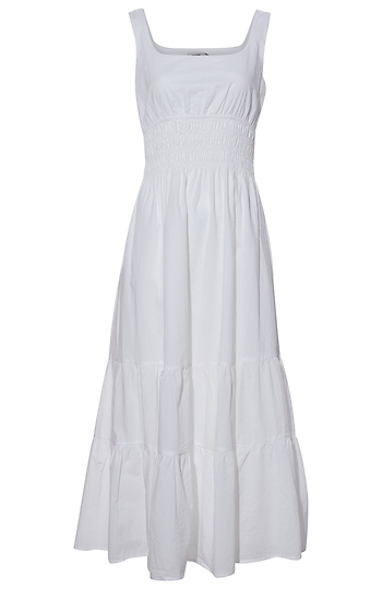 Sleeveless Smocked Waist Midi Dress Slide 1