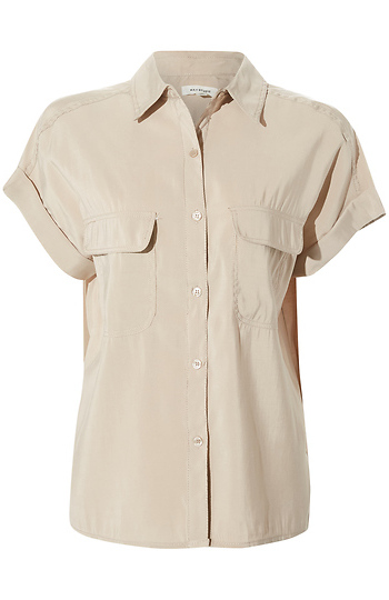Short Sleeve Button Front Top Slide 1