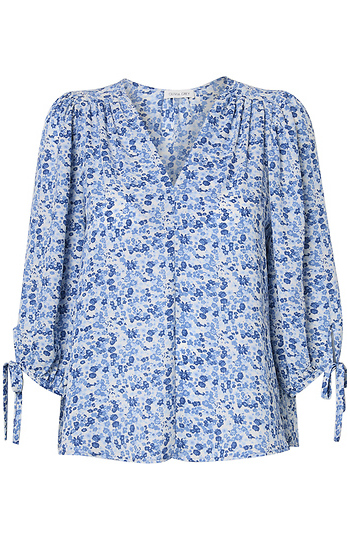 V-Neck Flower Print Top Slide 1