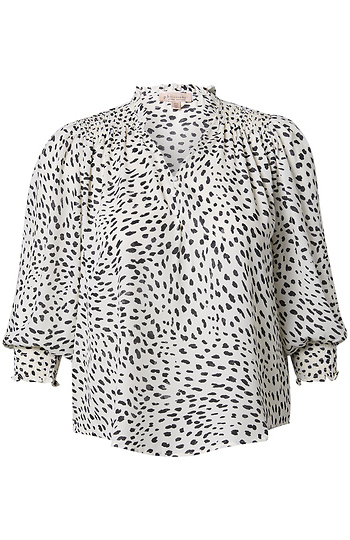 Printed V-Neck Blouse Slide 1