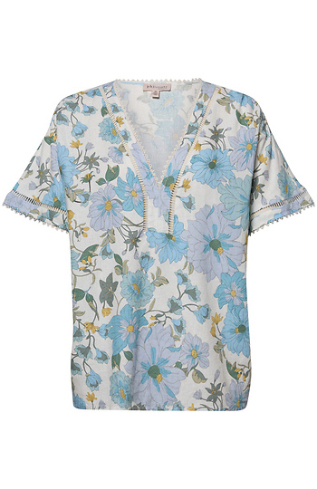 Floral V-Neck Blouse Slide 1