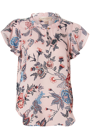 Flutter Sleeve Neck Blouse Slide 1