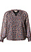 Split Neck Metallic Printed Blouse Thumb 1