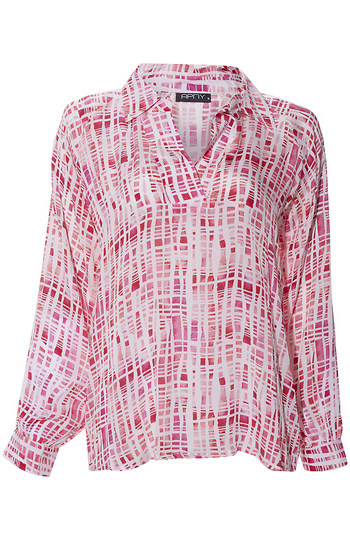 Half-Plaket Pullover Blouse Slide 1