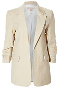 Gathered Sleeve Collared Blazer