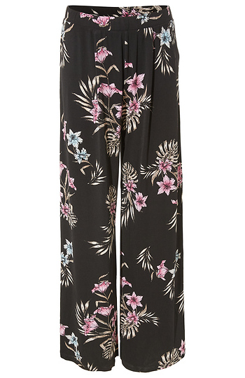 Floral Printed Pull On Wide Leg Pants Slide 1