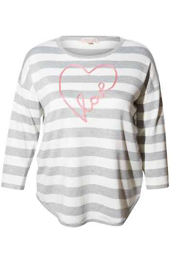 Love Stripe Long Sleeve Top Slide 1