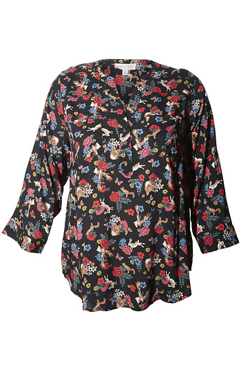 Floral 3/4 Sleeve Blouse Slide 1