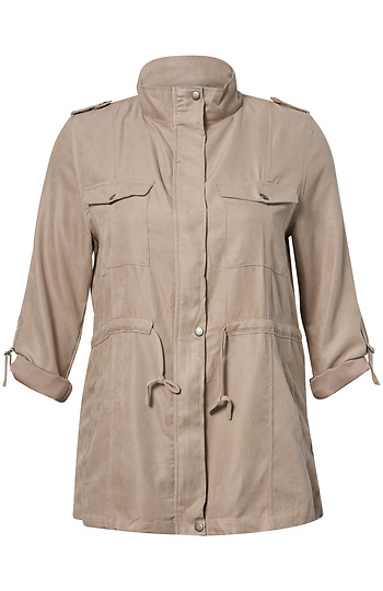 Peach Skin Long Utility Jacket Slide 1