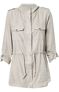 Peach Skin Long Utility Jacket Slide 1