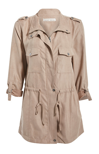 Peach Skin Long Utility Jacket Slide 1