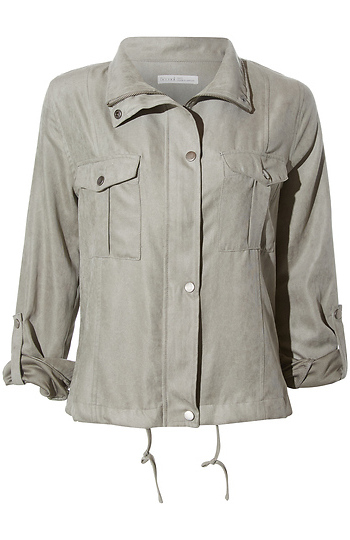 Peach Skin Crop Utility Jacket Slide 1