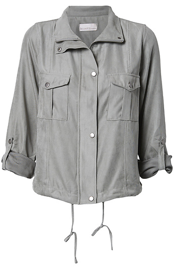 Peach Skin Crop Utility Jacket Slide 1