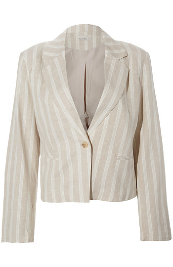 Cropped Striped Blazer Slide 1