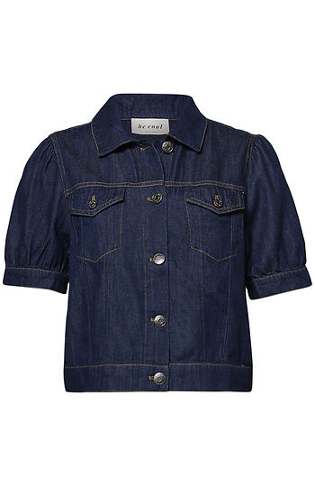 Denim Cropped Jacket Slide 1