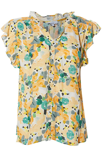 Printed Ruffle Top Slide 1