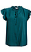 Ruffled Sleeve Split Neck Top Thumb 1