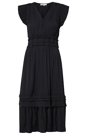 Pleated Midi Dress in Black XS - XL | DAILYLOOK