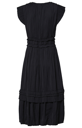 pleated midi dress black Amur Women's Milly Strapless Pleated Maxi Dress - Navy main image 0