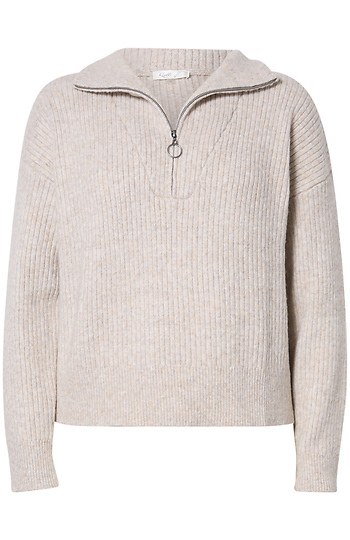 Half Zip Ribbed Sweater Slide 1