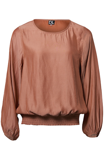 Puff Sleeve Top with Smocked Waist Slide 1