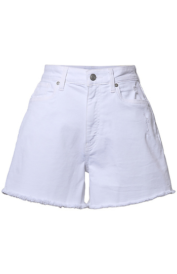 High Rise Frayed Hem Shorts Slide 1