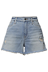 High Rise Frayed Hem Shorts