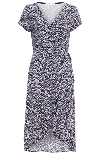 Faux Wrap Short Sleeve Dress Slide 1