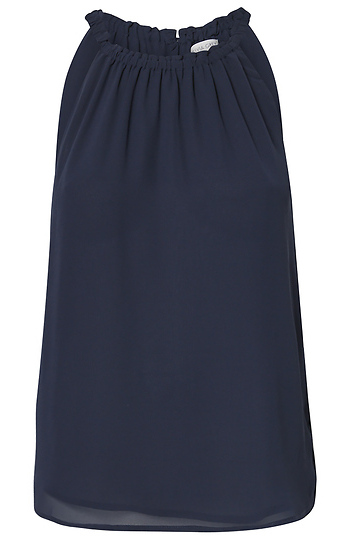 Ruched Neck Sleeveless Top Slide 1