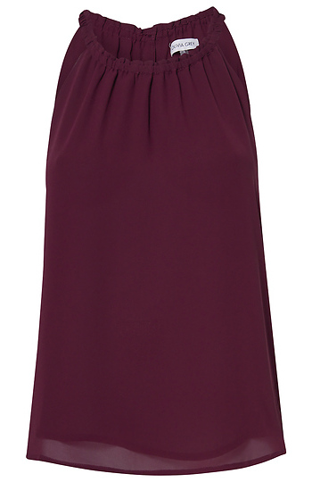 Ruched Neck Sleeveless Top Slide 1