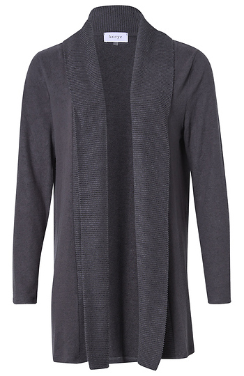 Ribbed Collar Brushed Cardigan Slide 1